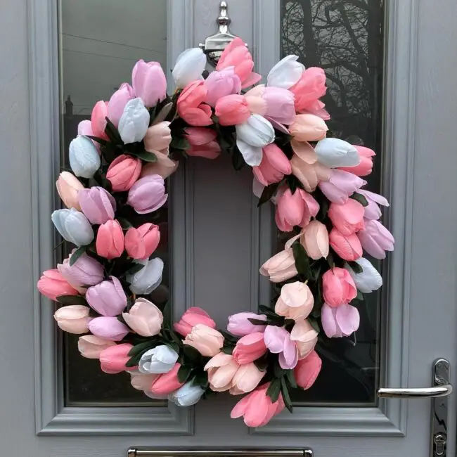 Soft Spring Tulip Wreath for Refreshing V