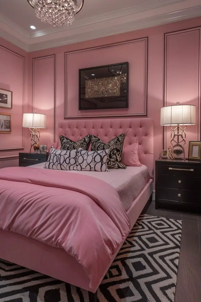 Art Deco Style in Pink and Black