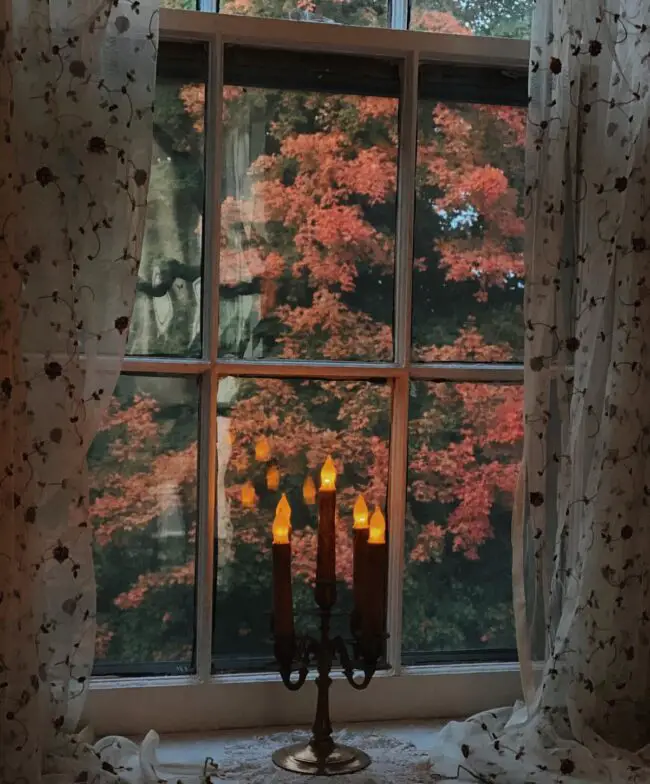 Romantic Candlelit Window Ambiance