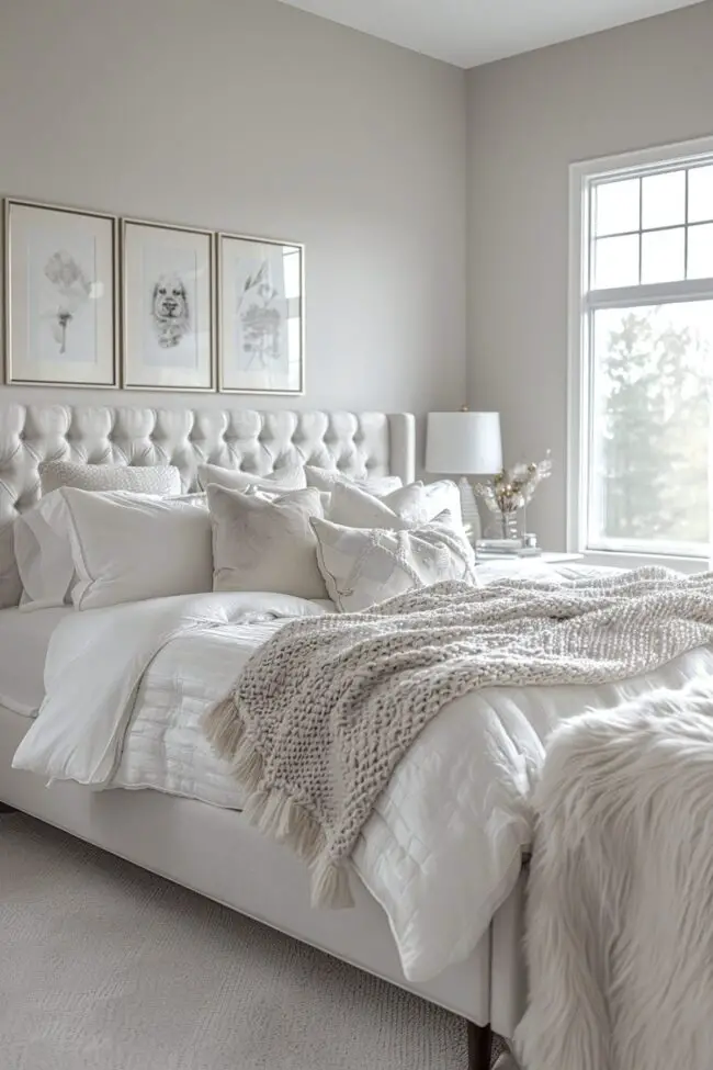 Shiny Accents for White Bedrooms