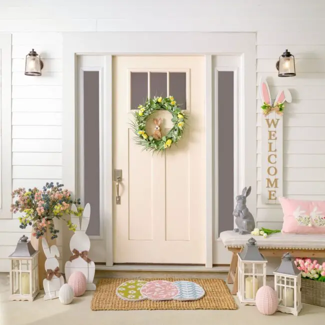 Cheerful Porch Featuring Adorable Bunny Accents