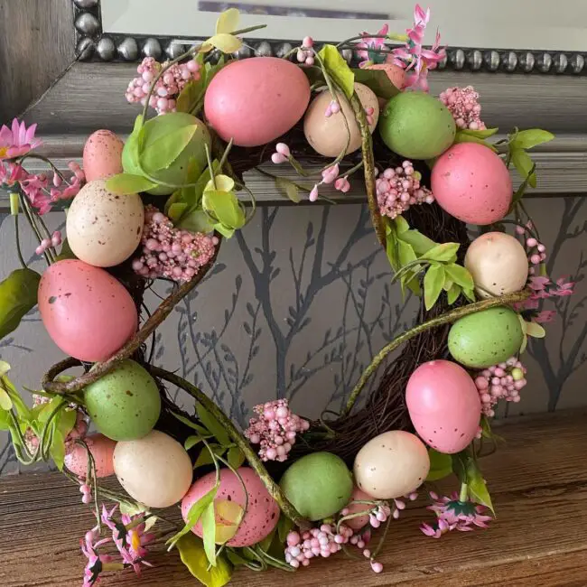 Spring Floral Egg Wreath for Festivity