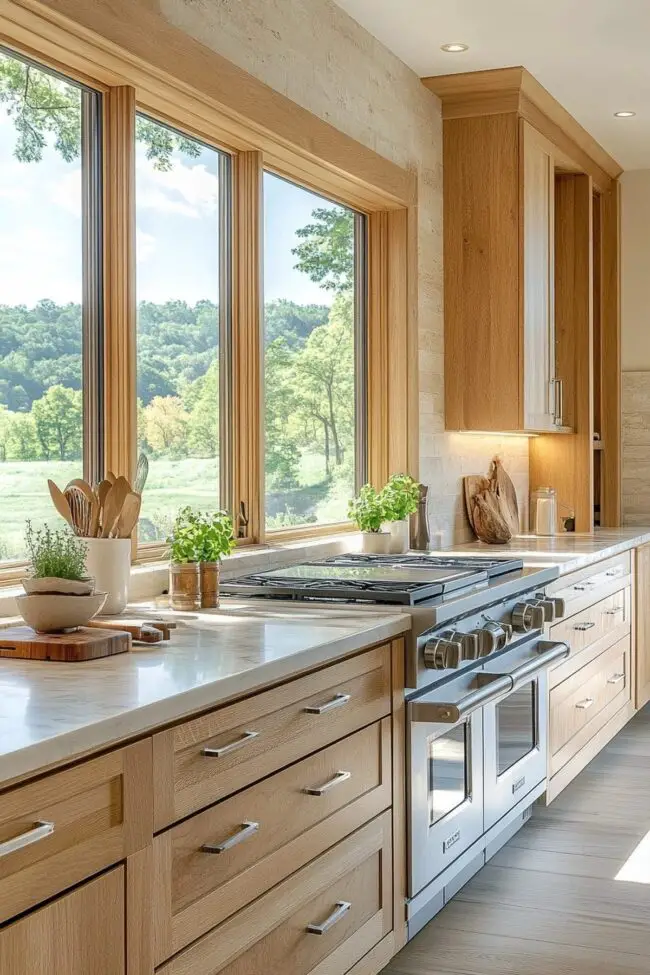 Fascinating Kitchen with Window Backsplash