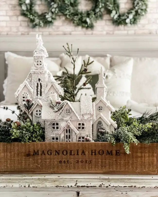 Frosty Winter Village Setting