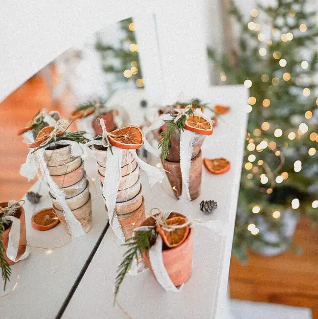 Miniature Pot Decorations for Winter