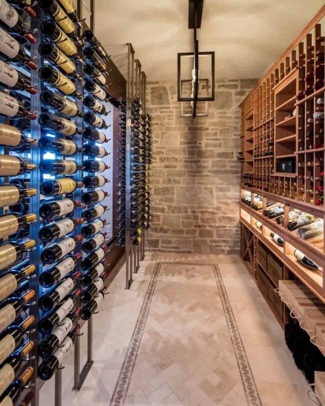 Elegant Wine Cellar with Stone Walls