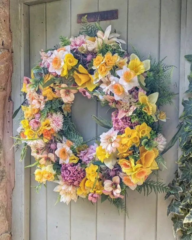 Lively Floral Wreath for Springtime Decor