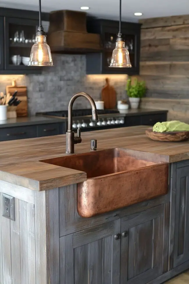 Charming Industrial Farmhouse Kitchen Design