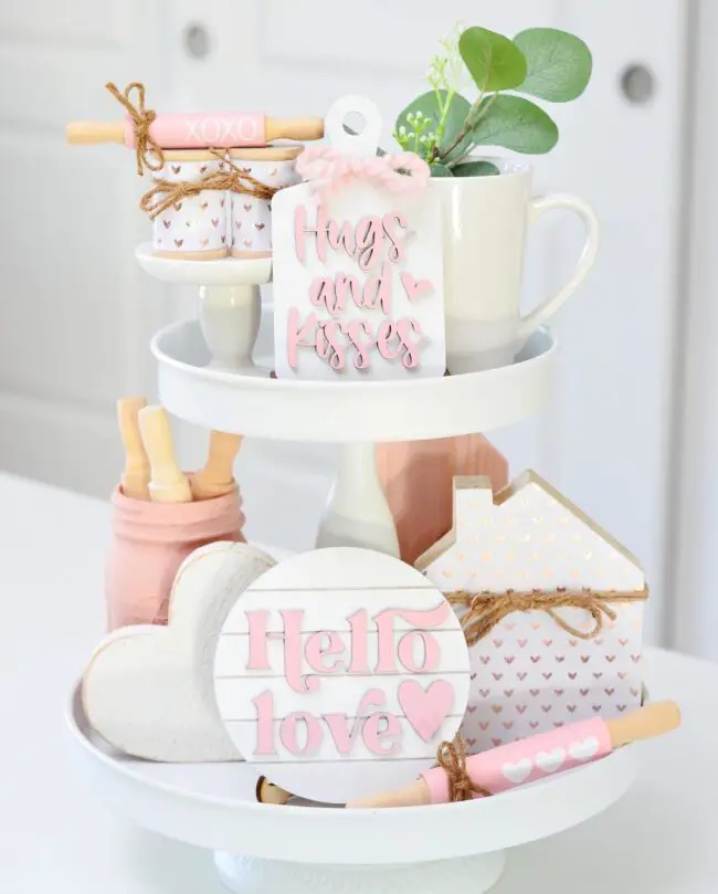 Charming Pink Valentine's Tiered Display