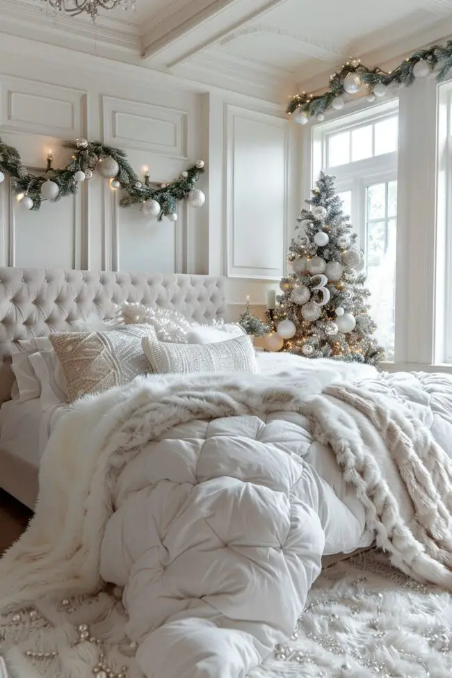 Charming Winter-Themed White Bedrooms