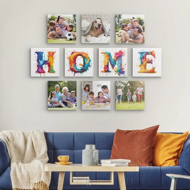 Colorful Themed Photo Wall for Home