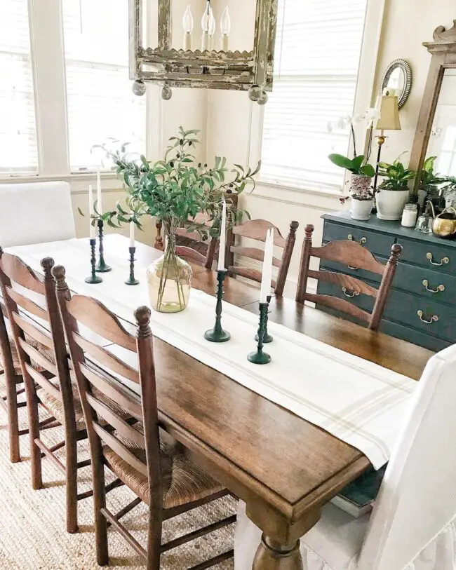 Simple French Country Dining Room with Rustic Charm