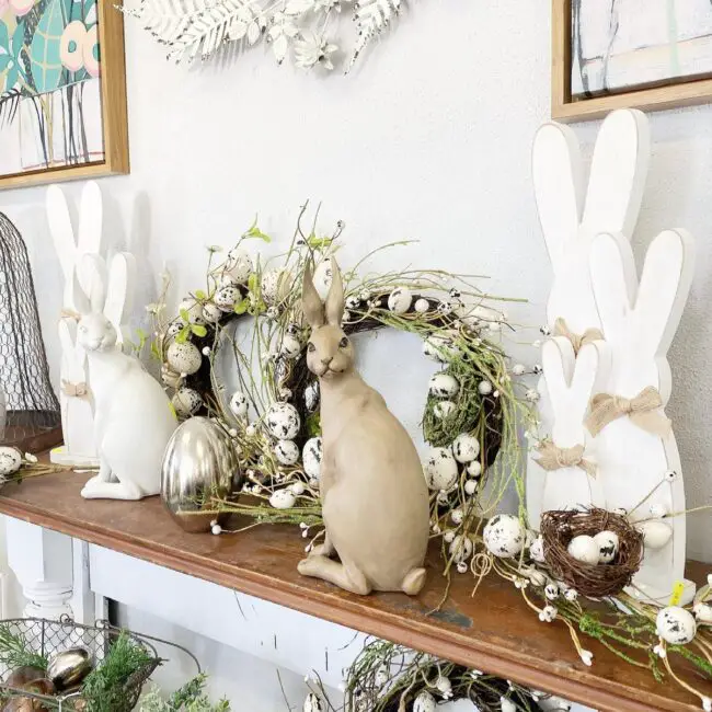 Nature-Inspired Bunny Decor for Mantels