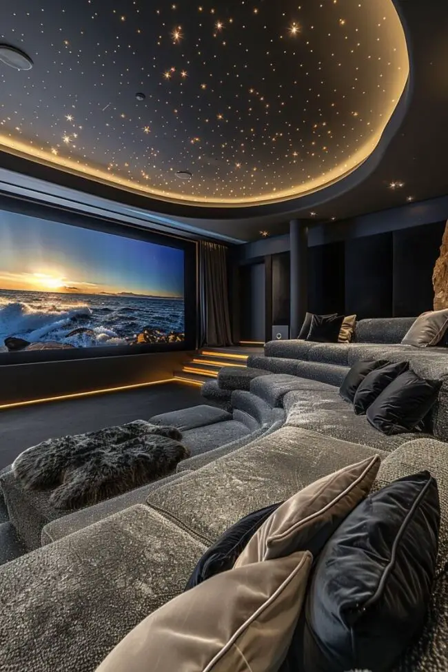 Starry Night-Inspired Home Theater