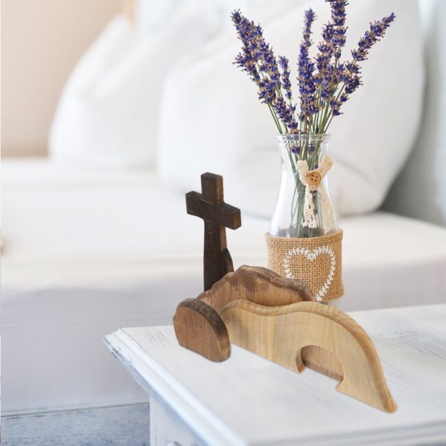 Lavender-Themed Rustic Wood Cross Display