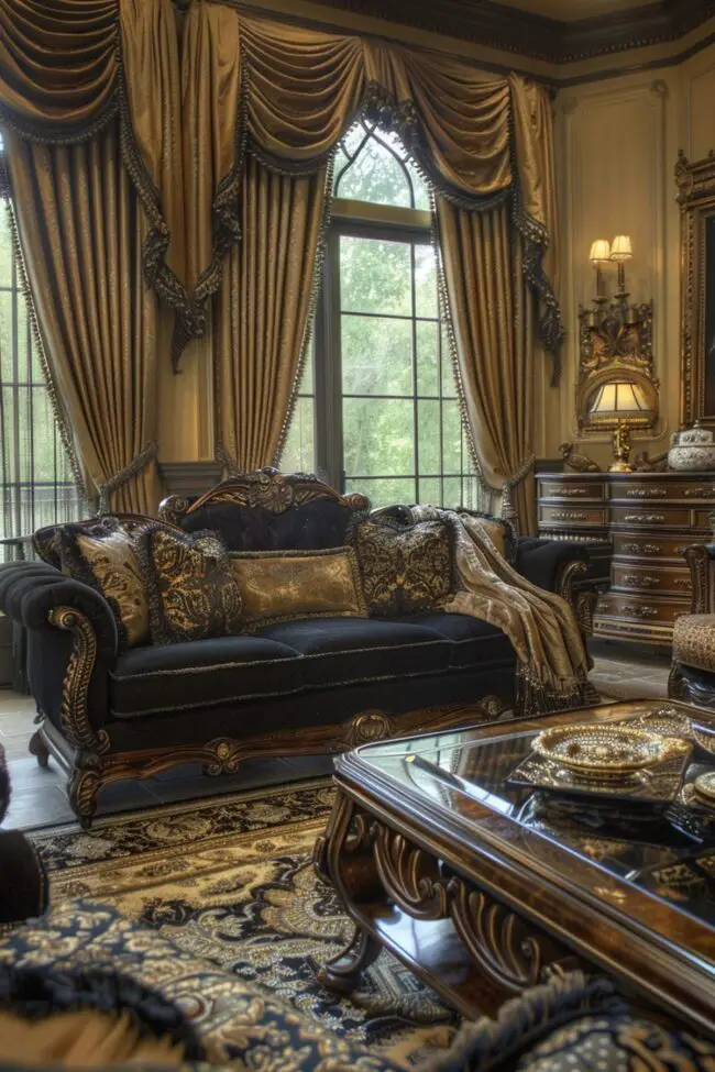 Luxurious Brocade Drapes for Style