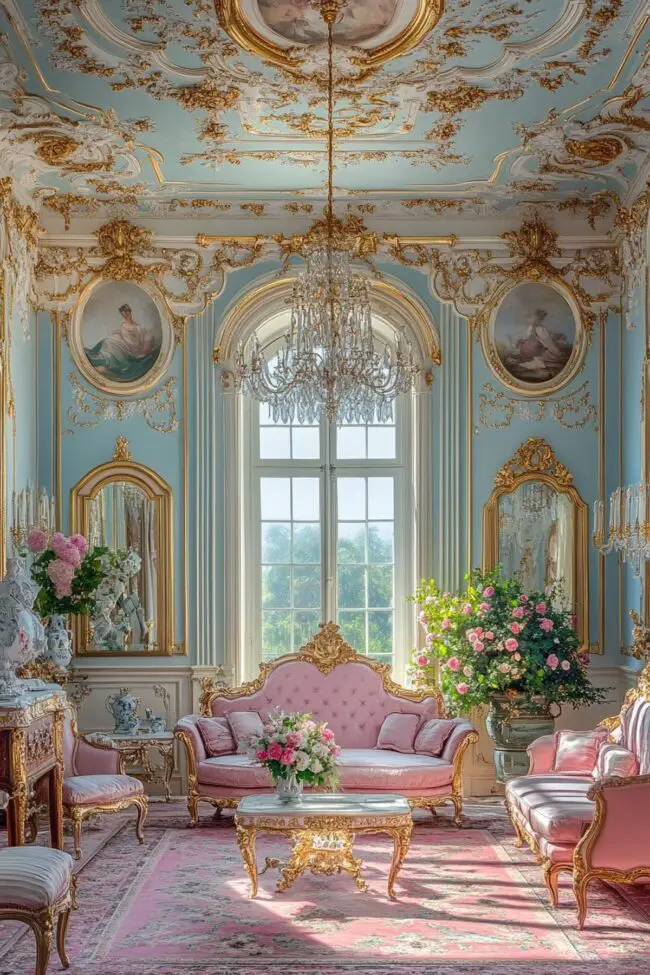 Opulent Rococo-Inspired Living Space