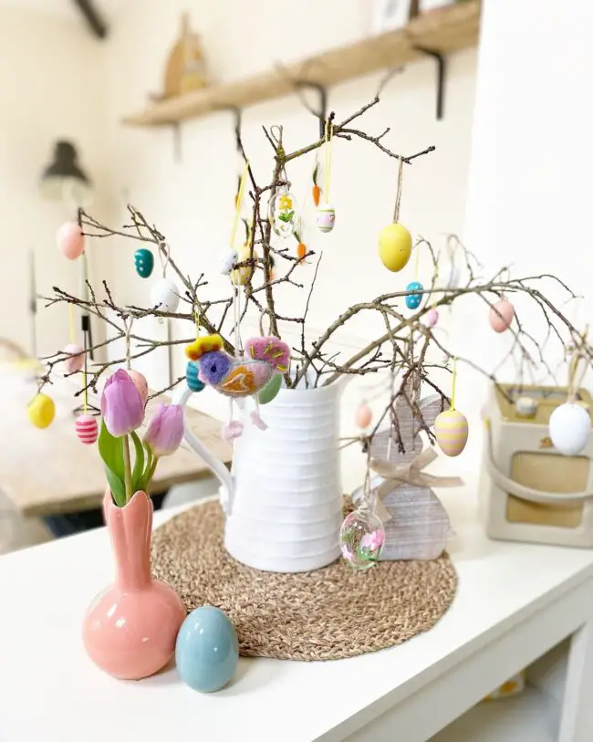 Easter Branch Display with Fresh Charm