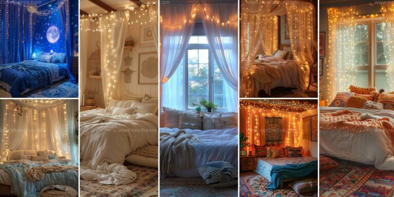 Best Boho Bedroom Curtain Lights Ideas